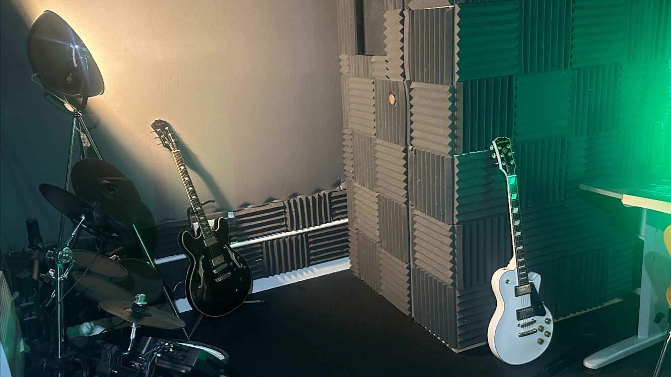 Mic booth in our music room